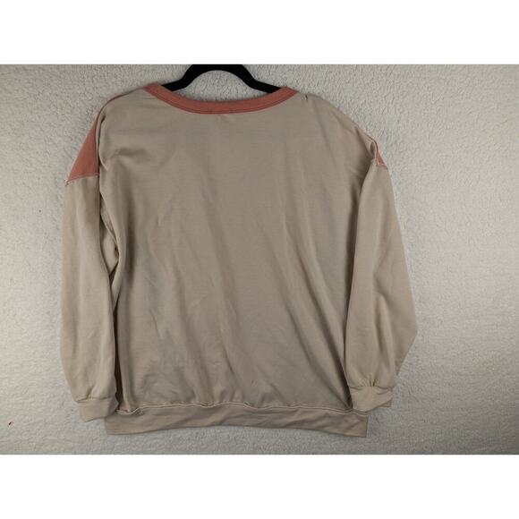 BiBi Oversized Color Block Exposed Seam Sweatshirt Multi Sz Large - Picture 8 of 8